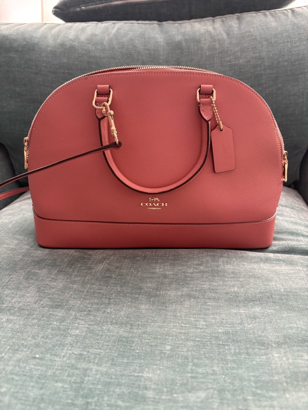 COACH Corinne Dome Satchel in Rosewood with Gold Hardware